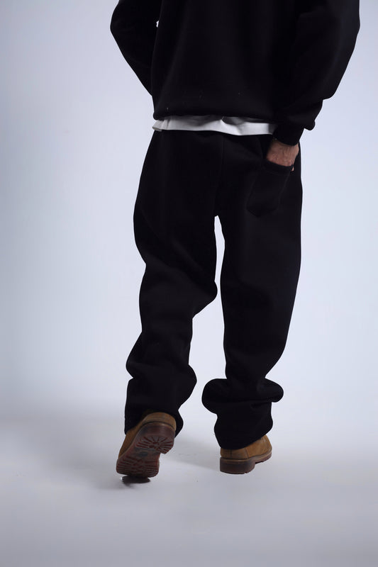 Oversized Black Basic Sweatpants