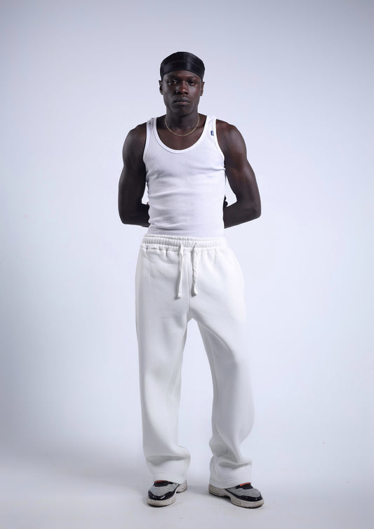 Oversized White Basic Sweatpants