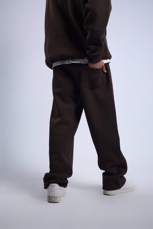 Oversized Brown Basic Sweatpants